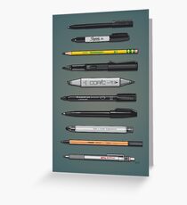 Pen Collection For Sketching And Drawing (Plain) Greeting Card