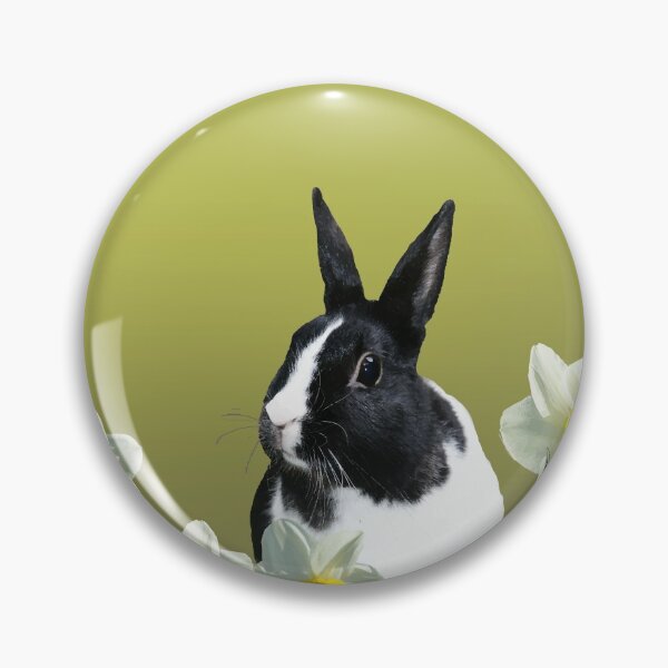 Item preview, Black and white Bunny between Tulips designed and sold by Move-Art.