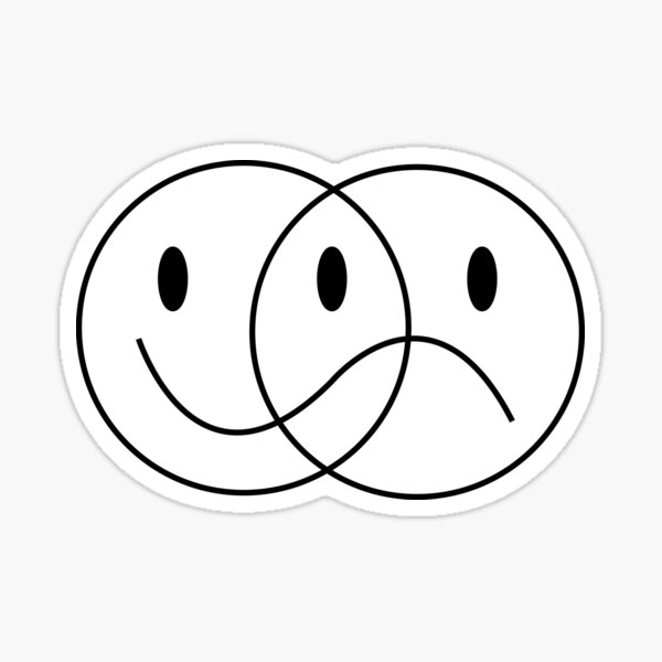 Buy Happy Face Sad Face Venn Diagram Symbol Temporary Tattoo  Online in  India  Etsy