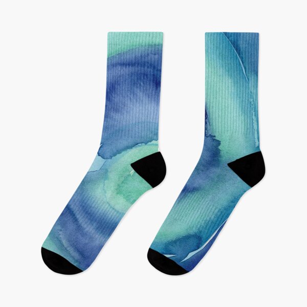 Item preview, Abstract Watercolor Pattern Blue Aqua stripes designed and sold by Olga Shvartsur.