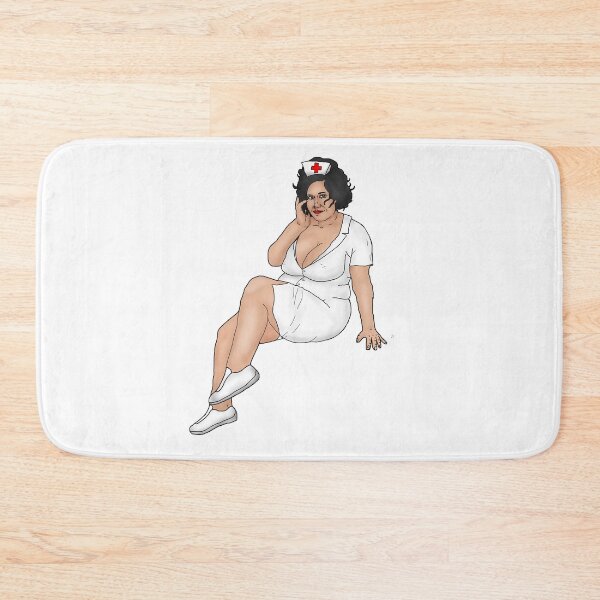 Item preview, Pin-up BBW curvy nurse in sneakers designed and sold by PinUpsandPulp.