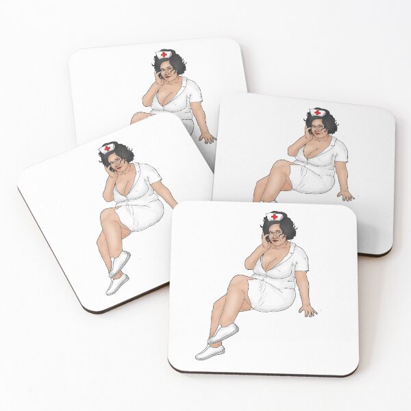 Item preview, Pin-up BBW enfermera con curvas en zapatillas de deporte designed and sold by PinUpsandPulp.