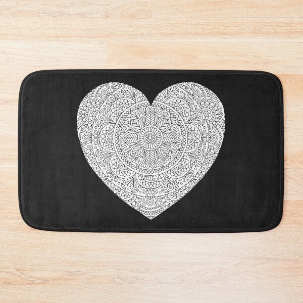 Item preview, Mandala Heart with Flowers and Leaves for Adult Coloring designed and sold by Anna Grunduls.