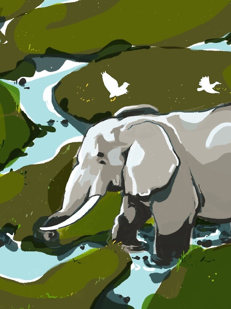 Dibujo de elefante | África Animales salvajes | Gran Cinco de CovoStudio