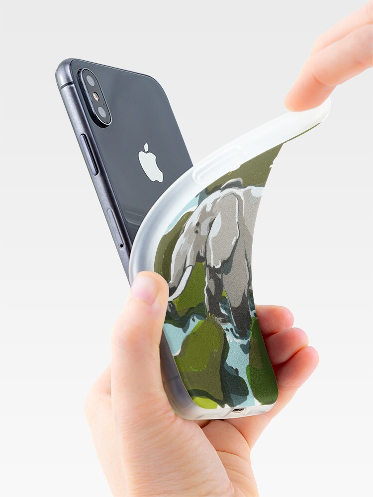 Vista alternativa de Funda y vinilo para iPhone Dibujo de elefante | África Animales salvajes | Gran Cinco