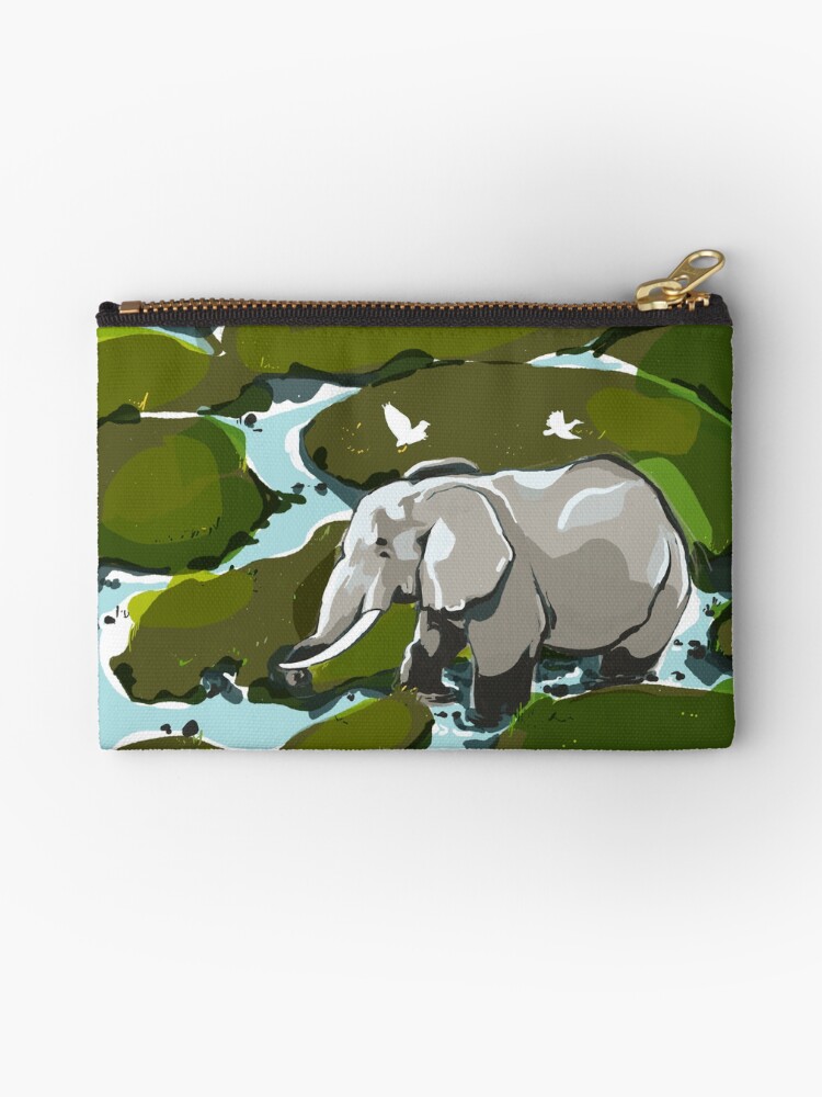 Imagen 1 de 4, Bolsos de mano con la obra Dibujo de elefante | África Animales salvajes | Gran Cinco, diseñada y vendida por CovoStudio.