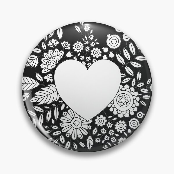 Item preview, Flourishing Heart Adult Coloring Illustration, Heart and Flowers Wreath designed and sold by Anna Grunduls.
