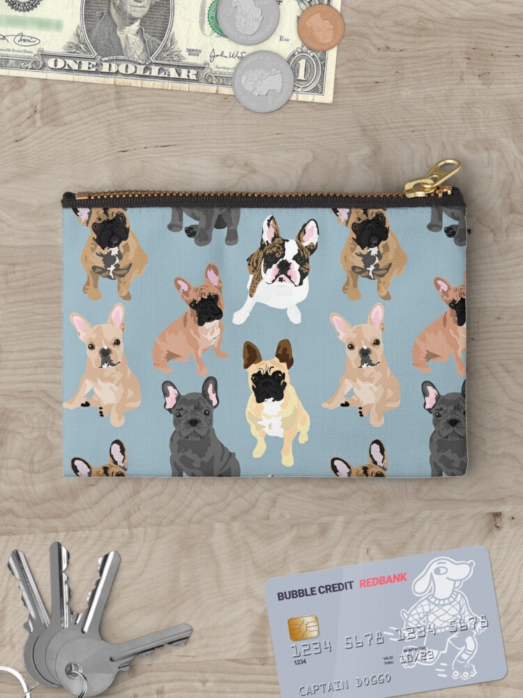 Zipper Pouch, FRENCH BULLDOGS designed and sold by ArtofACoonhound