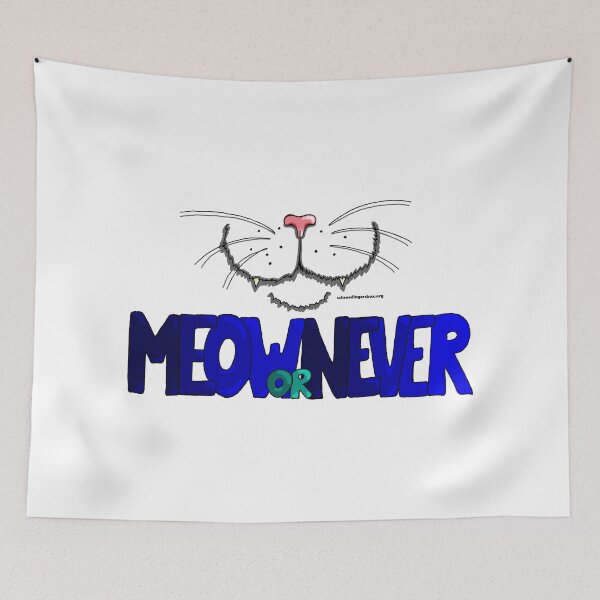 Item preview, Meow or Never & Nosy Cat designed and sold by Schrödingers Box.