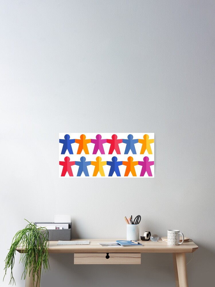 Thumbnail 2 of 3, Poster, Paper People Chain designed and sold by iconymous.