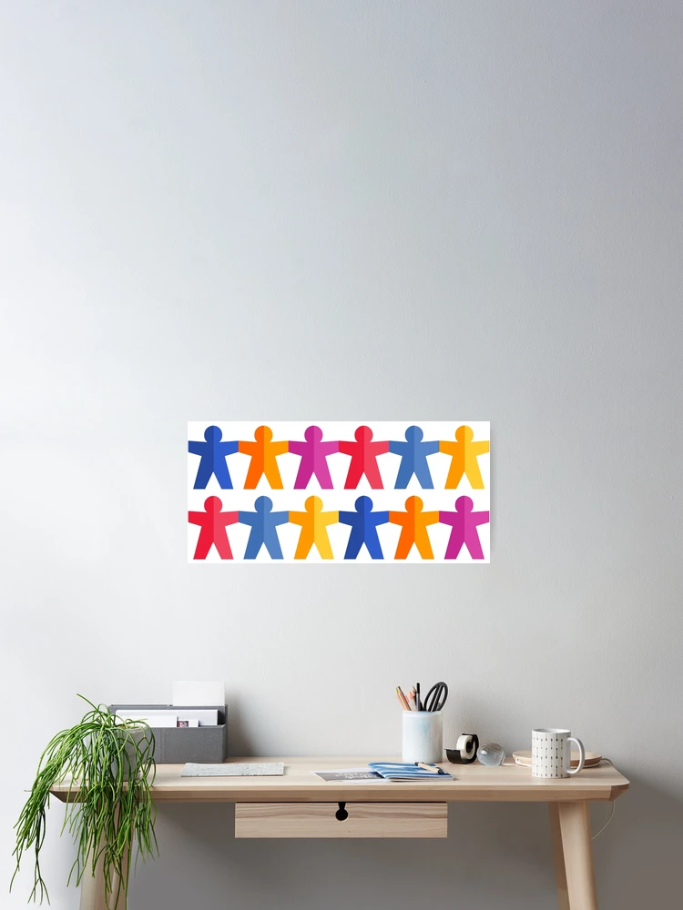 Thumbnail 2 of 3, Poster, Paper People Chain designed and sold by iconymous.