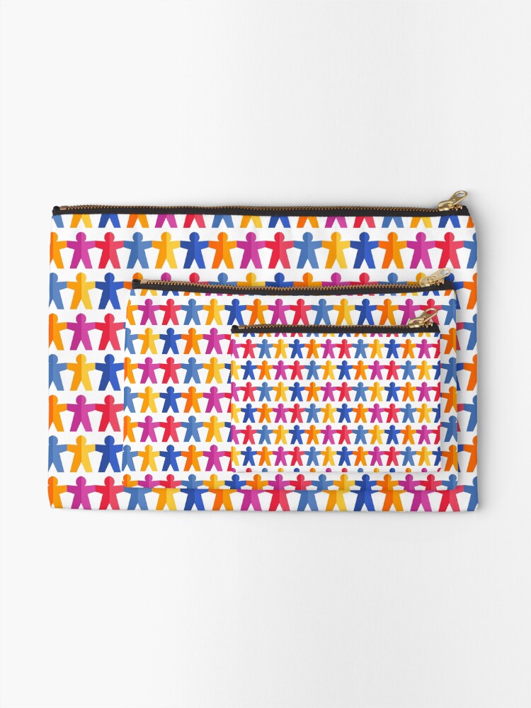 Thumbnail 2 of 4, Zipper Pouch, Paper People Chain designed and sold by iconymous.