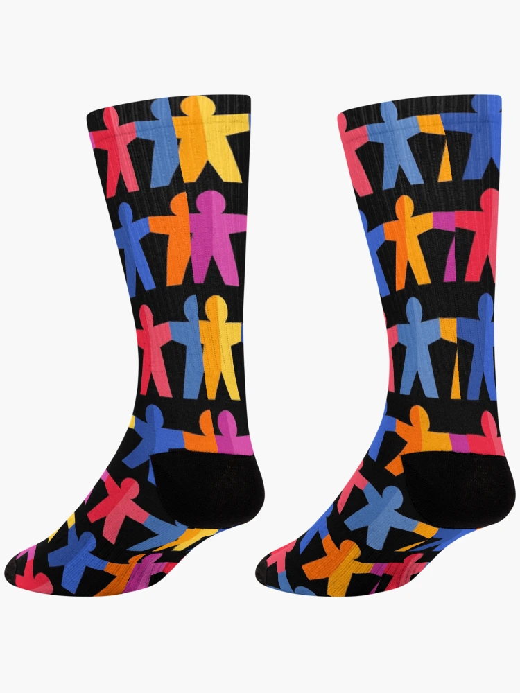 Thumbnail 4 of 5, Socks, Paper People Chain designed and sold by iconymous.