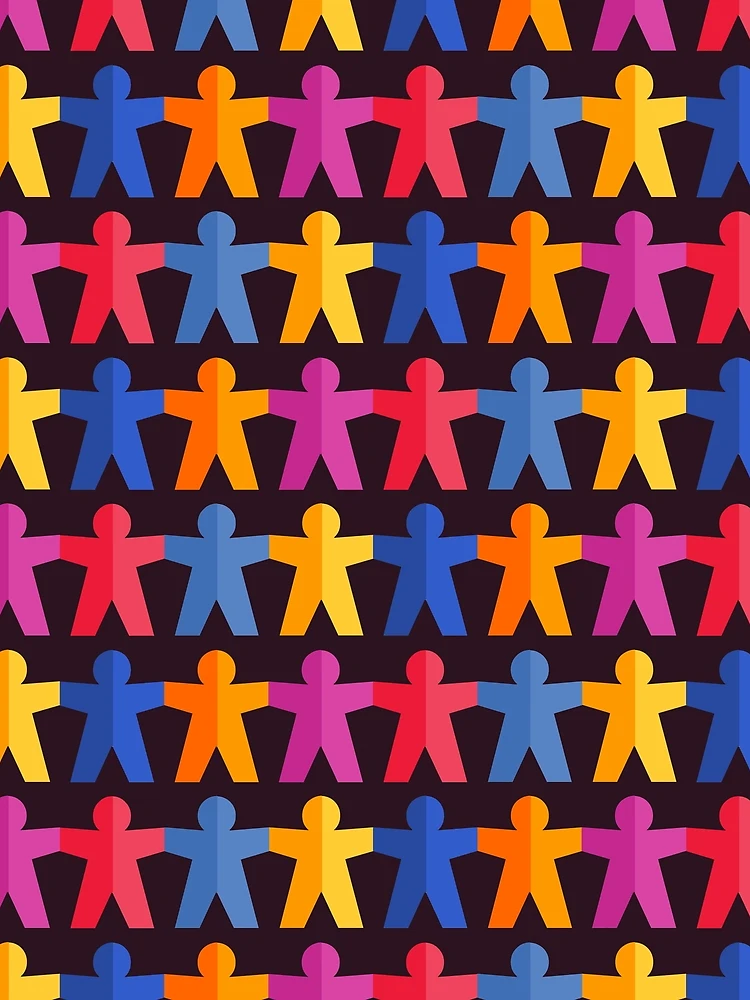 Thumbnail 3 of 3, Scarf, Paper People Chain designed and sold by iconymous.