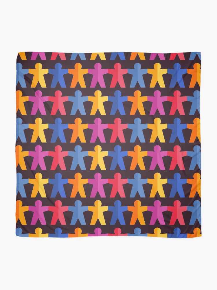 Thumbnail 2 of 3, Scarf, Paper People Chain designed and sold by iconymous.