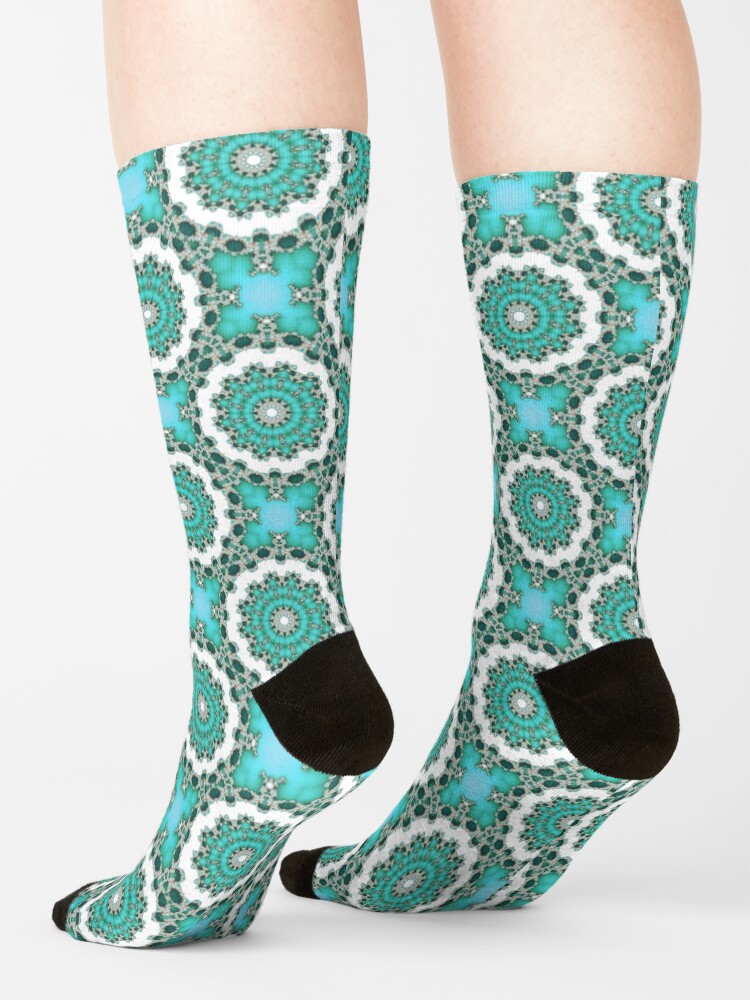 Alternate view of Turquoise Mandalas Socks