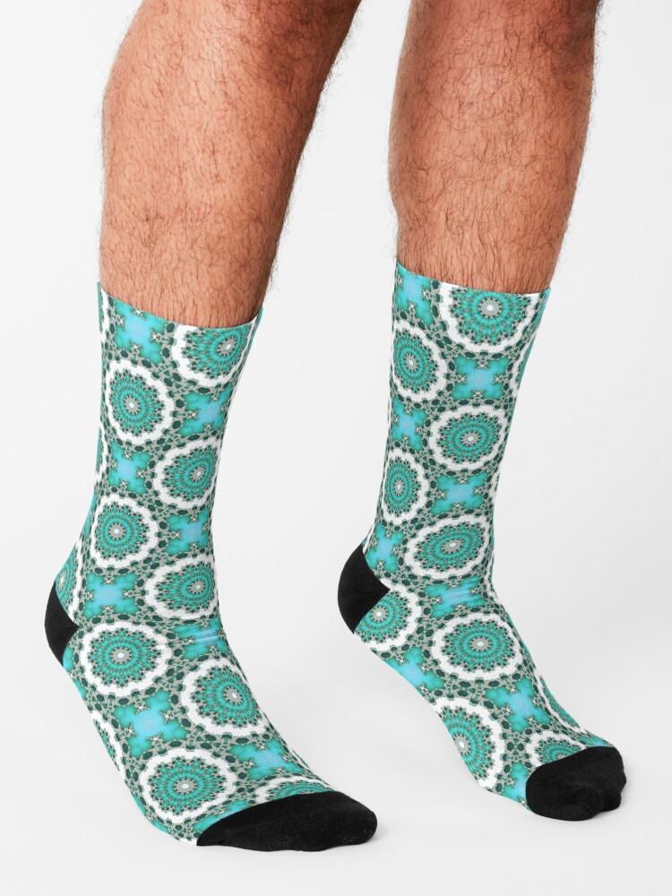 Alternate view of Turquoise Mandalas Socks