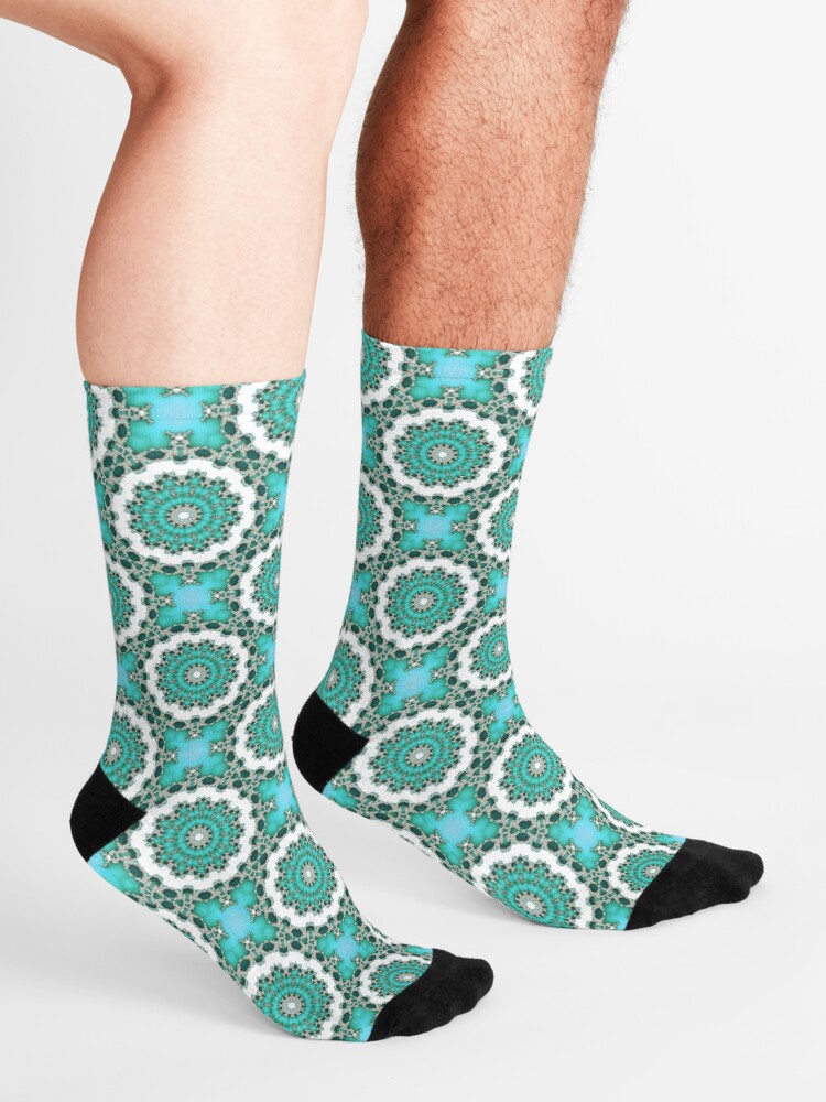Alternate view of Turquoise Mandalas Socks