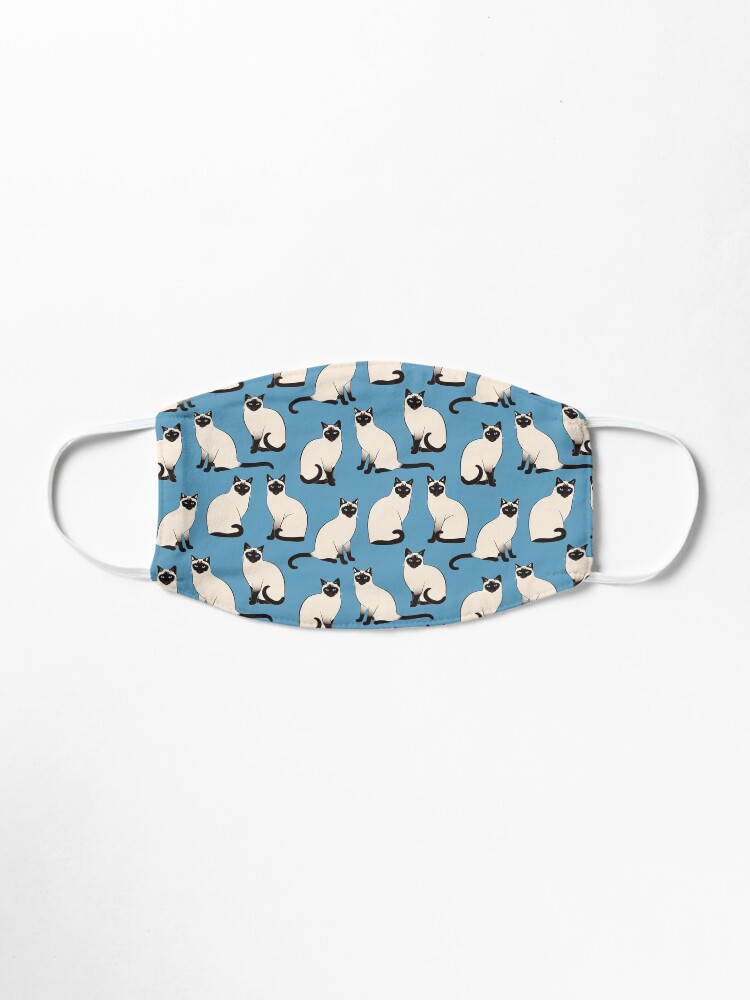 Alternate view of Siamese Cats sparse on blue Mask
