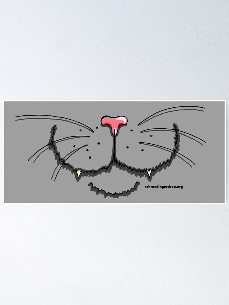 Thumbnail 2 von 3, Poster, Nosy Cat in Grau designt und verkauft von Boxcats.