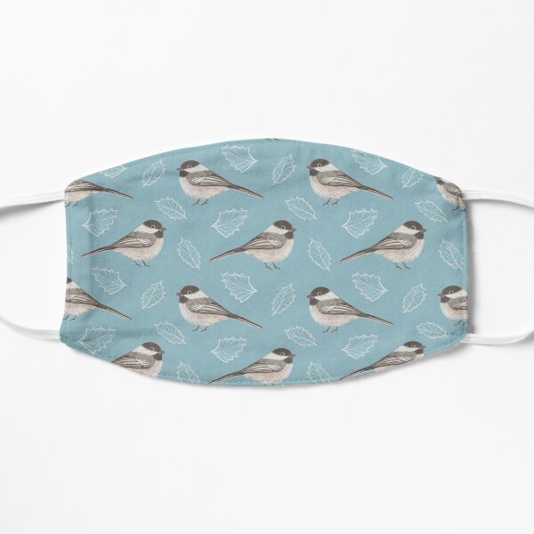 Chickadees and Frosted Leaves Mask
