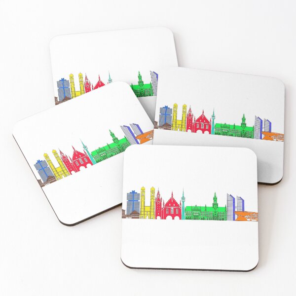 Item preview, Munich skyline buildings designed and sold by KitCatCards.