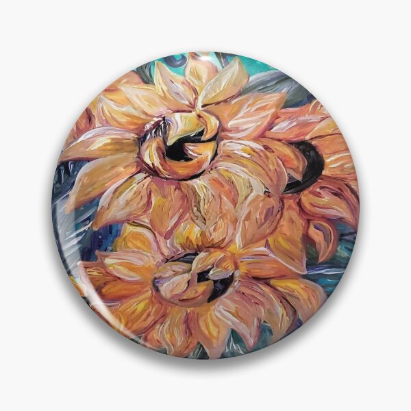 Item preview, Sunflowers on a Teal and Blue Background designed and sold by EloiseArt.