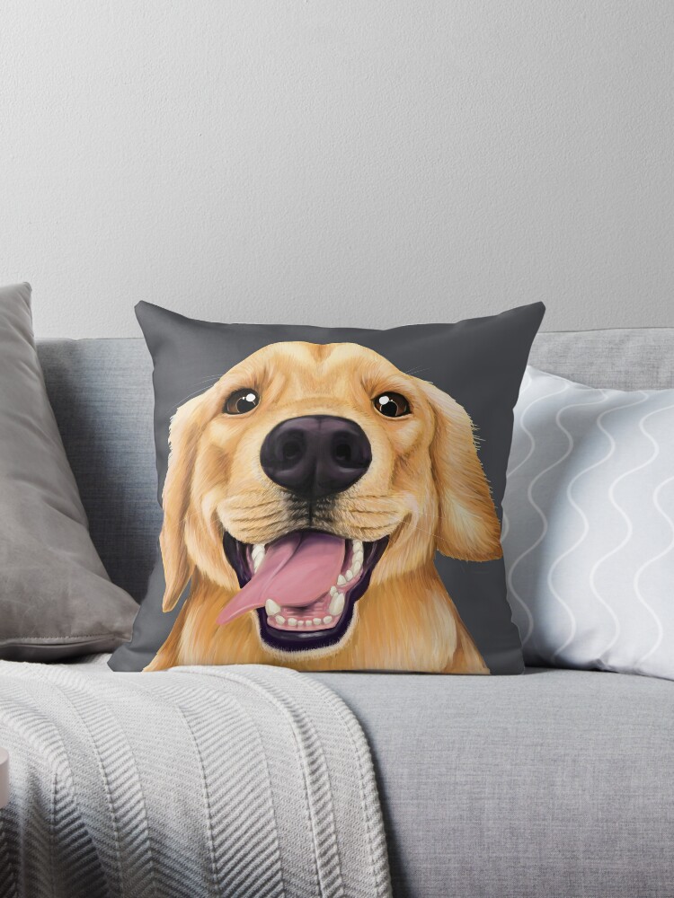 golden retriever throw pillow