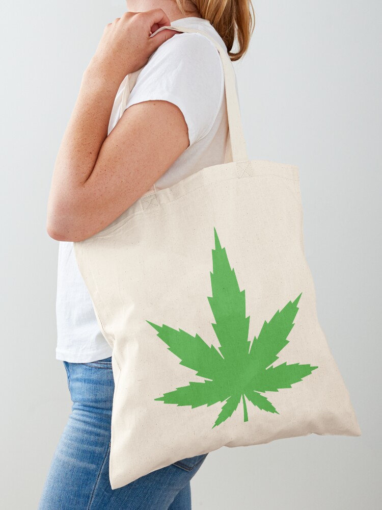 Stoner Tote Bag Premium Quality Assured Cannabis Leaf Novelty Logo Slogan 