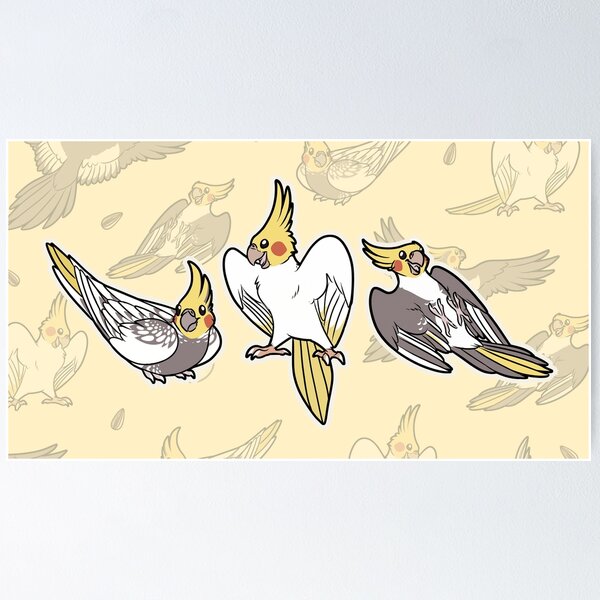 Item preview, Cockatiel Party! (3) designed and sold by TheRoyalGryphon.