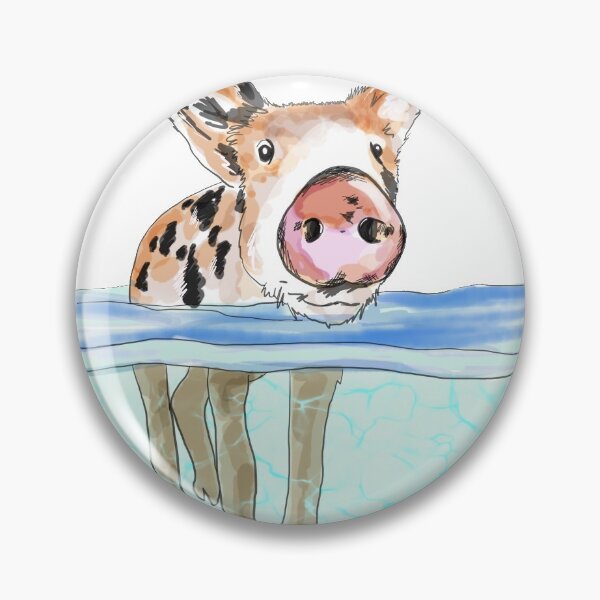 Item preview, Bahamas Floating Swimming Piglet designed and sold by KitCatCards.