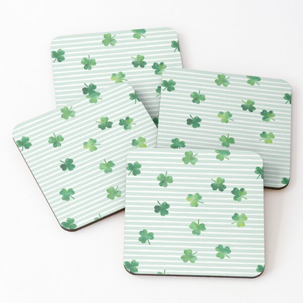 Item preview, Shamrocks - mint stripes - st patricks day designed and sold by littlearrow.