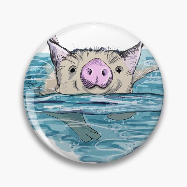 Item preview, Bahamas Swimming Pig designed and sold by KitCatCards.