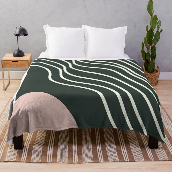 Item preview, Abstract Shapes and Lines in Forest Green and Blush Pink designed and sold by JuneJournal.