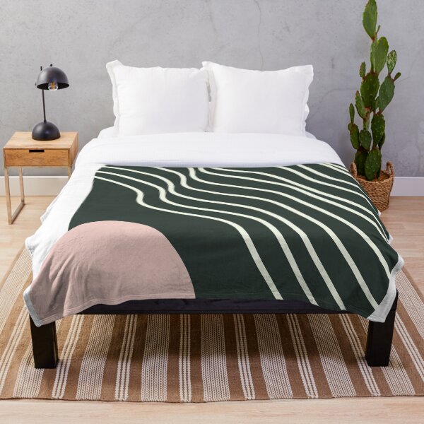 Item preview, Abstract Shapes and Lines in Forest Green and Blush Pink designed and sold by JuneJournal.