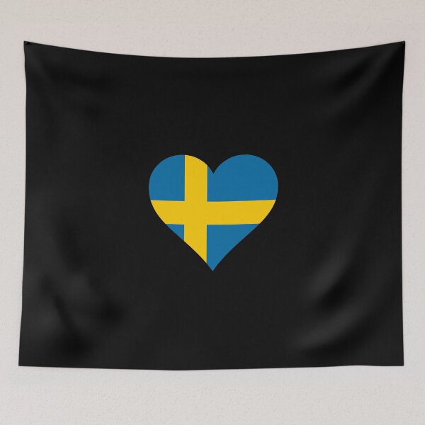 Item preview, Sweden Swedish heart flag flag Stockholm designed and sold by GeogDesigns.