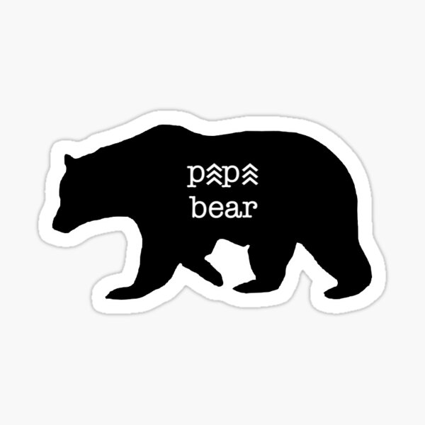 Papa Bear Papabear Bear Dad Fun White Fun Car Vinyl Decal Sticker