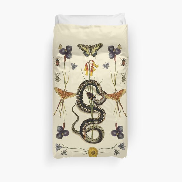 Snake, Swallowtail, & Wildflowers III Duvet Cover