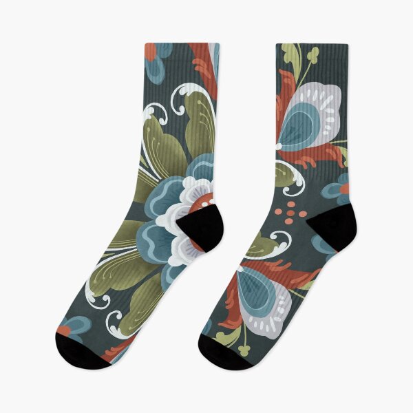 Item preview, Norwegian Rosemåling on Black designed and sold by Bethany Gustafson.