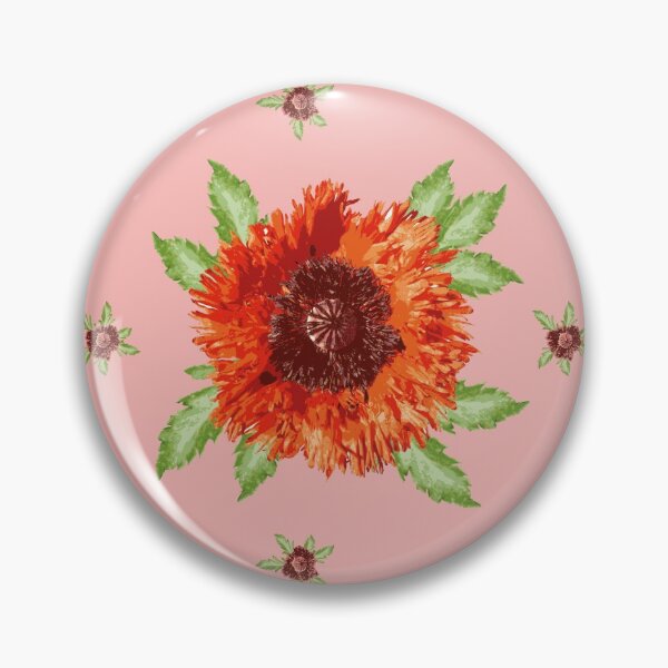 Item preview, Oriental Poppy Pattern (Living Coral Background) designed and sold by Colette van der Wal.
