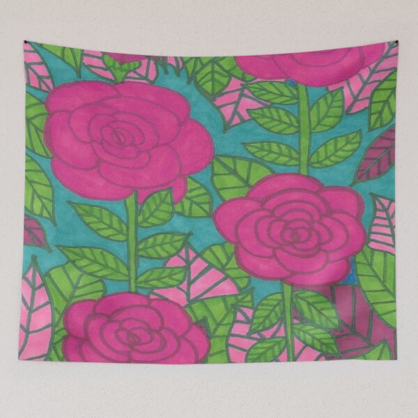Item preview, Pink and Green Tropical Foliage with Flowers designed and sold by DanielleGensler.