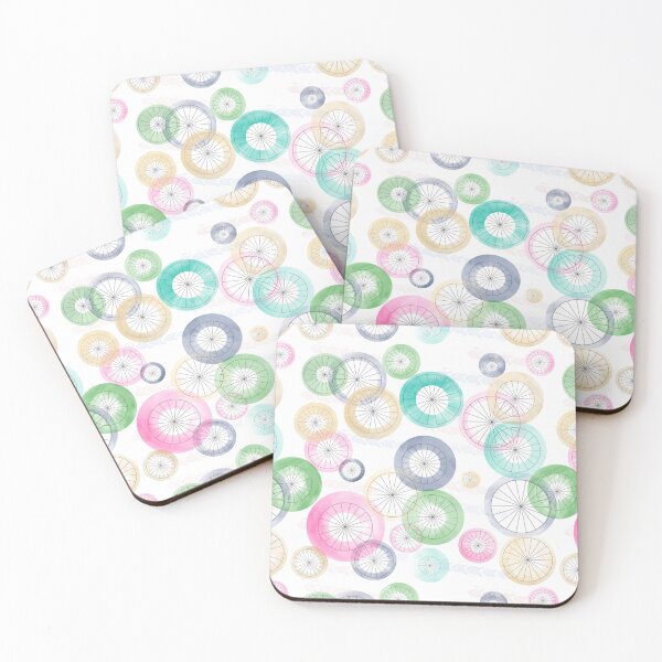 Item preview, Watercolor Wheels on White designed and sold by Anastasia Rae Creative.