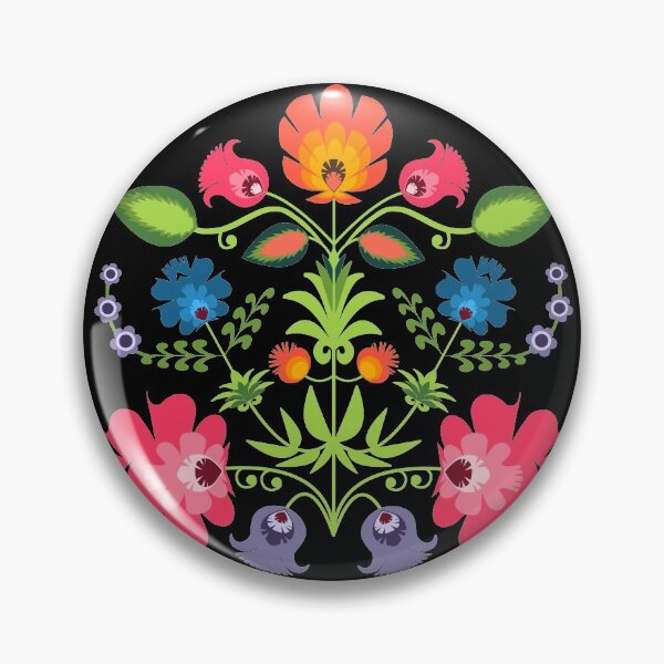 Item preview, Polish Folk Flowers on Black designed and sold by Bethany Gustafson.