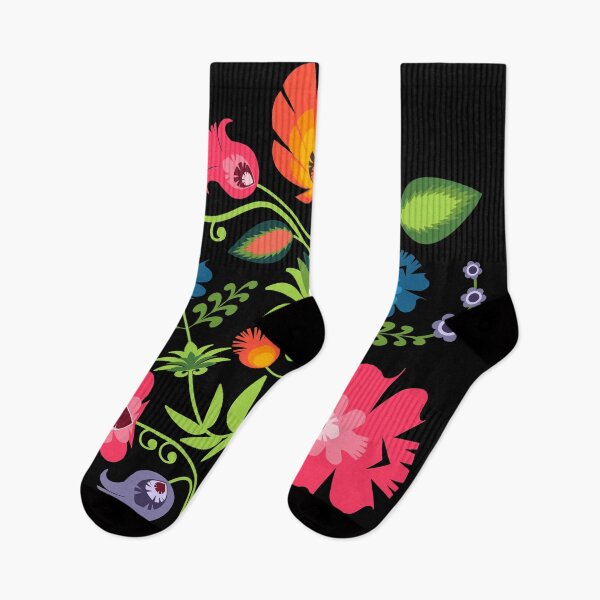 Item preview, Polish Folk Flowers on Black designed and sold by Bethany Gustafson.