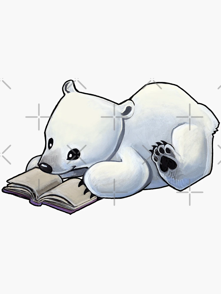 polar bear peeking over ledge Sticker for Sale by helenviec