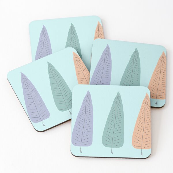 Item preview, Walk in the Feather Park-Retro-look Soft Pastel Illustrated Trees designed and sold by Annette Chabidon Studio.