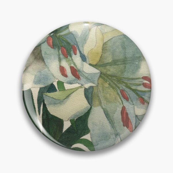 Item preview, White lilies watercolour painting designed and sold by esvb.