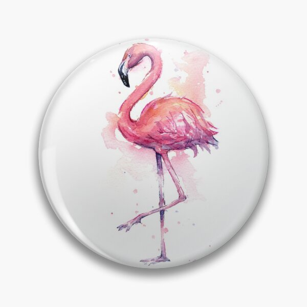 Item preview, Pink Flamingo Watercolor Tropical Bird designed and sold by Olga Shvartsur.