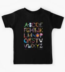 Children's Alphabet (black background) Kids Tee