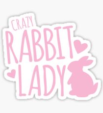 Crazy Rabbit (bunny) lady in pink Sticker